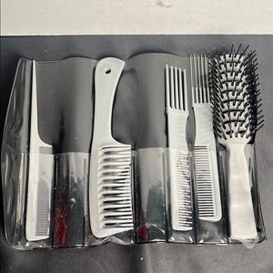 Conair styling tools -  assorted brush & combs with‎ rolled carry bag